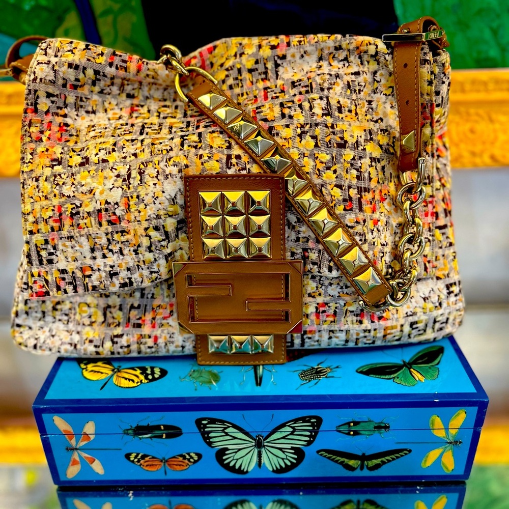 Fendi Floral Zucchino Vitello Mama Forever Bag